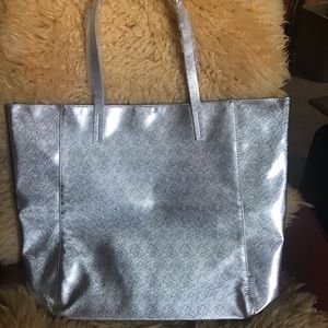 Clinique Silver tote